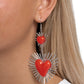 Sunburst Sweethearts - Red - Paparazzi Earring Image