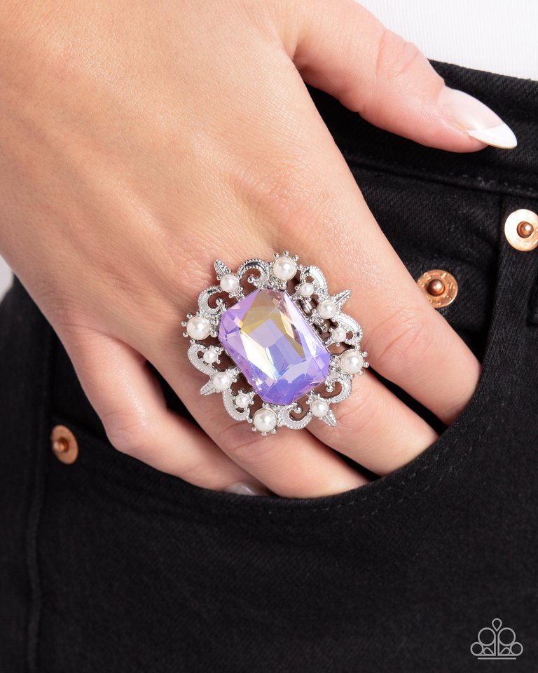 Framed Flourish - Purple - Paparazzi Ring Image