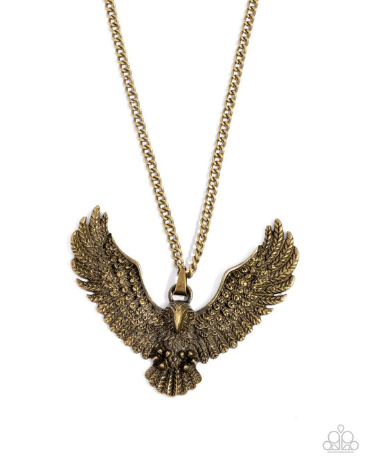 Edgy Eagle - Brass - Paparazzi Necklace Image