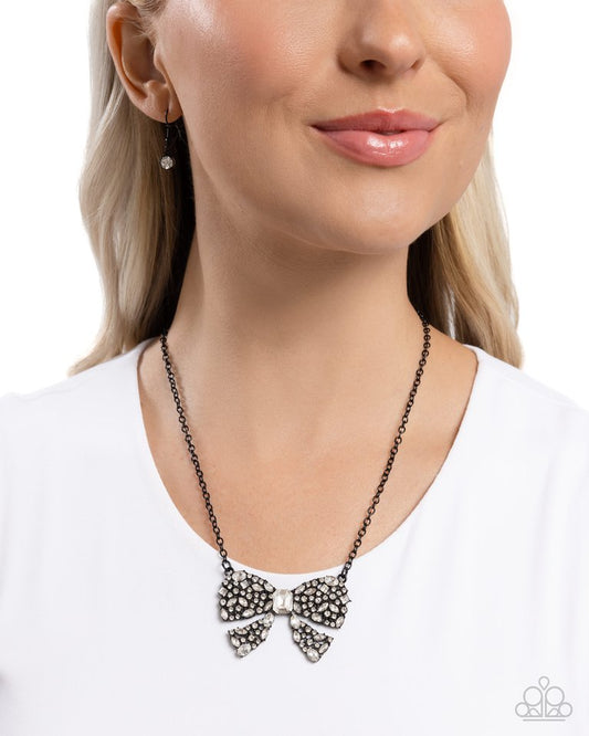 Bewitching Bow - Black - Paparazzi Necklace Image