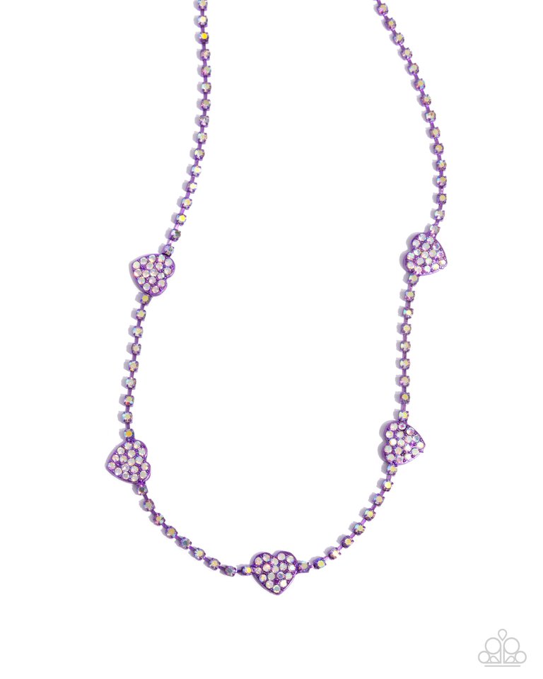 Homecoming Hearts - Purple - Paparazzi Necklace Image