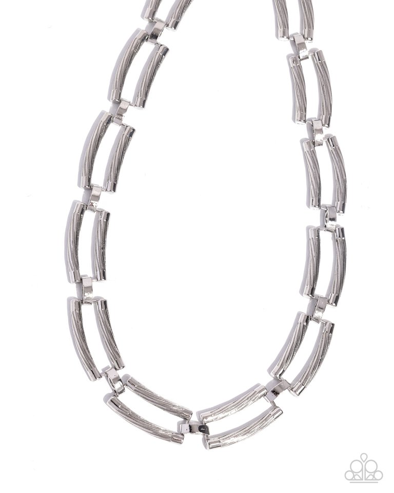 Technical Texture - Silver - Paparazzi Necklace Image