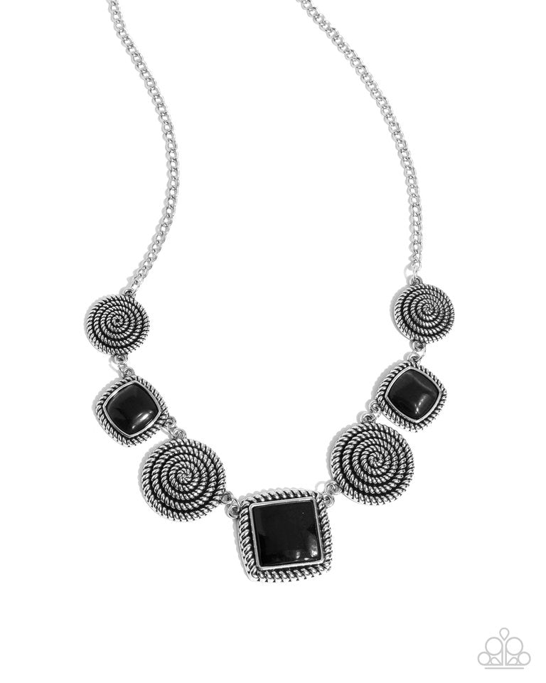 Spiral Sass - Black - Paparazzi Necklace Image