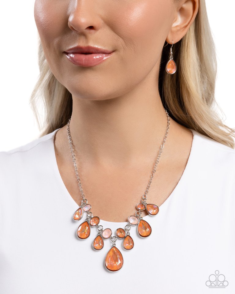 Talented Teardrops - Orange - Paparazzi Necklace Image