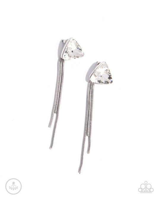 Candescent Class - White - Paparazzi Earring Image