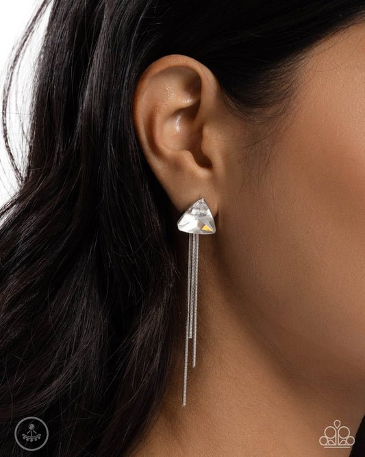 Candescent Class - White - Paparazzi Earring Image