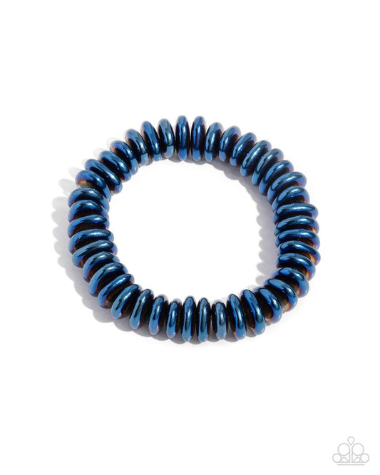 Dynamic Discs - Blue - Paparazzi Bracelet Image