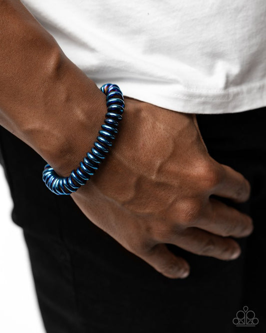 Dynamic Discs - Blue - Paparazzi Bracelet Image