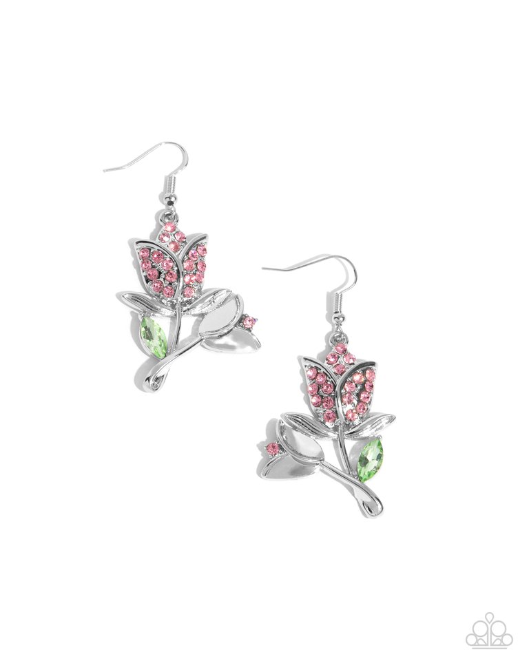 Tulip Tradition - Pink - Paparazzi Earring Image