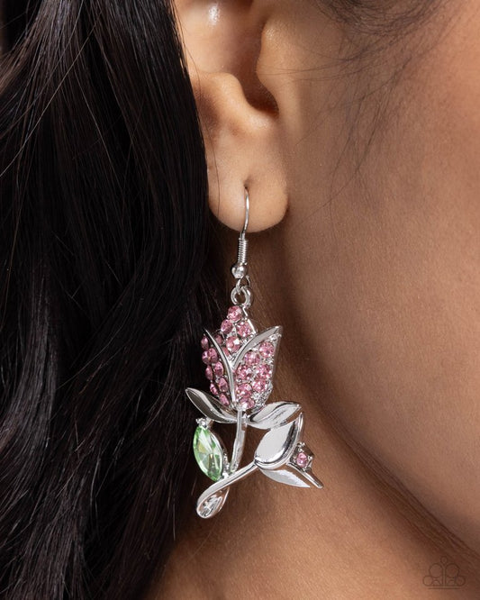 Tulip Tradition - Pink - Paparazzi Earring Image