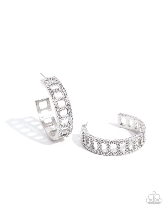 Paparazzi Earring ~ Bridging Brilliance - White