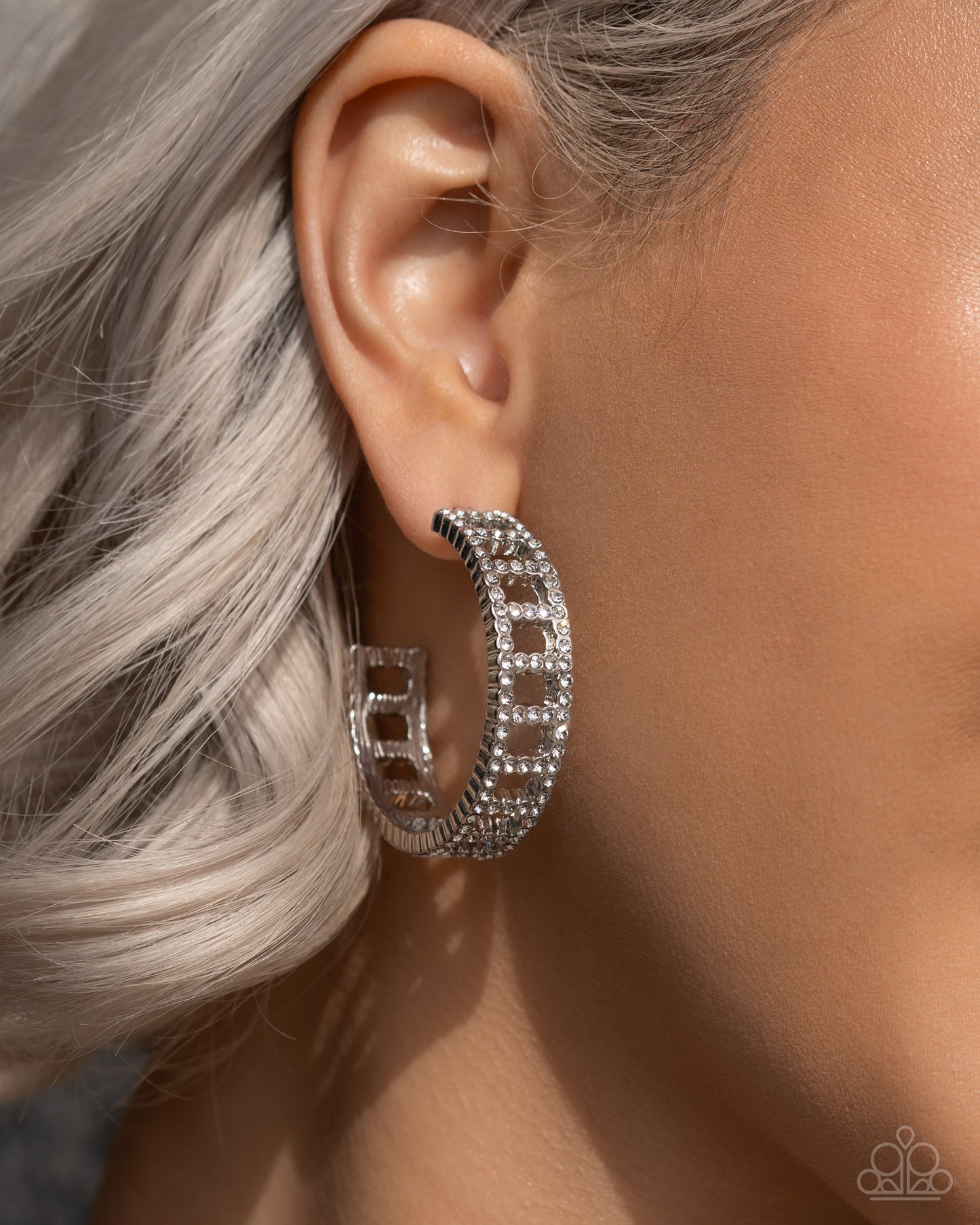 Paparazzi Earring ~ Bridging Brilliance - White