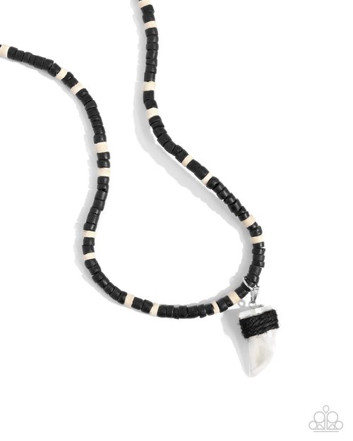 Shark Tooth Statement - Black - Paparazzi Necklace Image