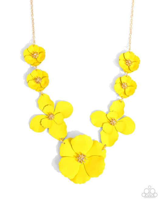 Arranged Aria - Yellow - Paparazzi Necklace Image