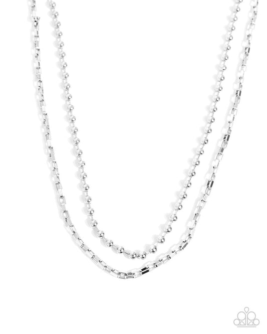 Laidback Layers - Silver - Paparazzi Necklace Image