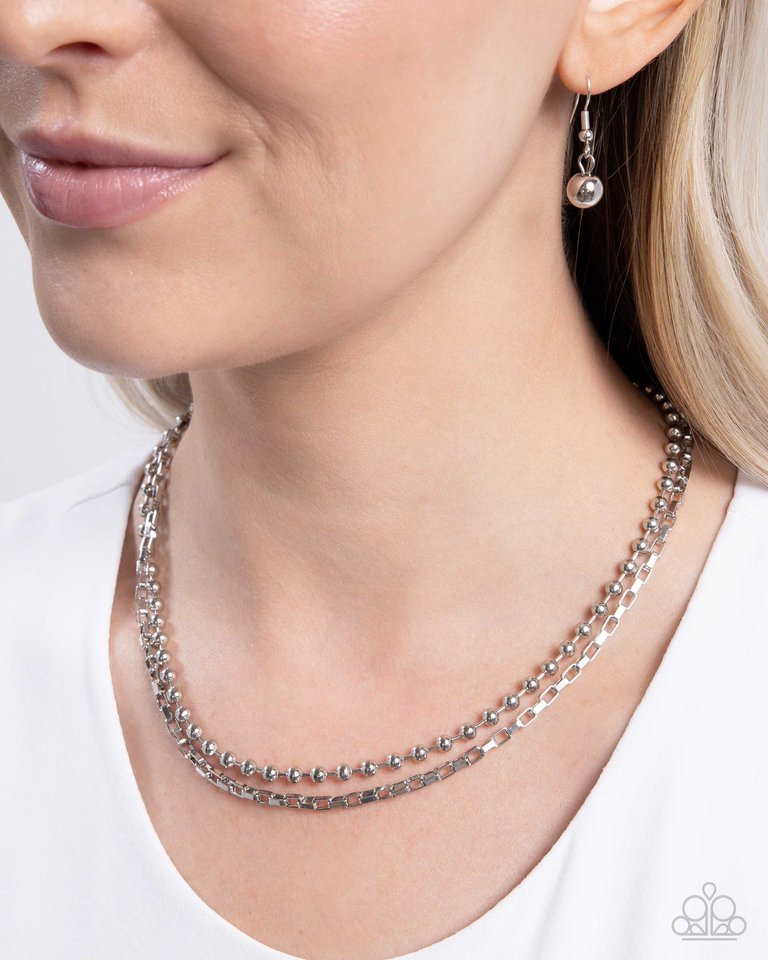 Laidback Layers - Silver - Paparazzi Necklace Image