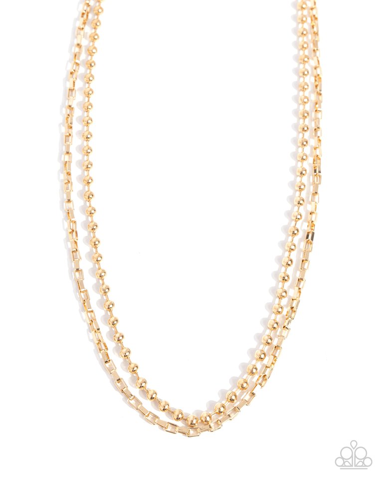 Laidback Layers - Gold - Paparazzi Necklace Image