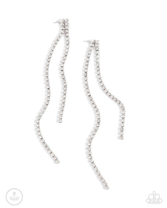 Elevated Elegance - White - Paparazzi Earring Image