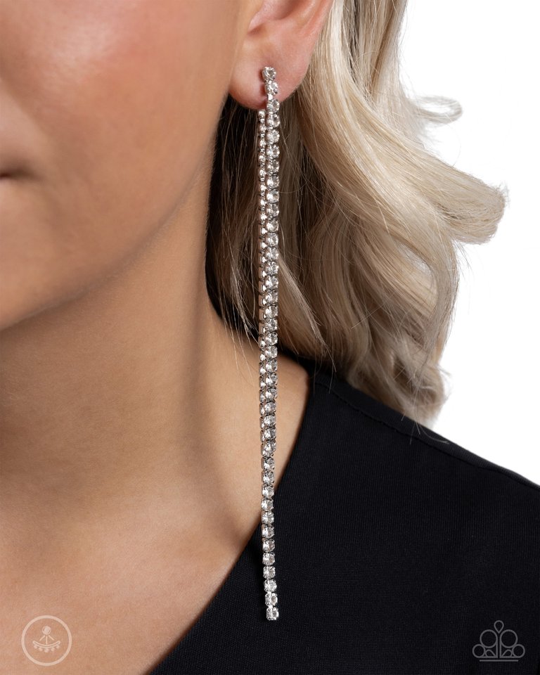 Elevated Elegance - White - Paparazzi Earring Image