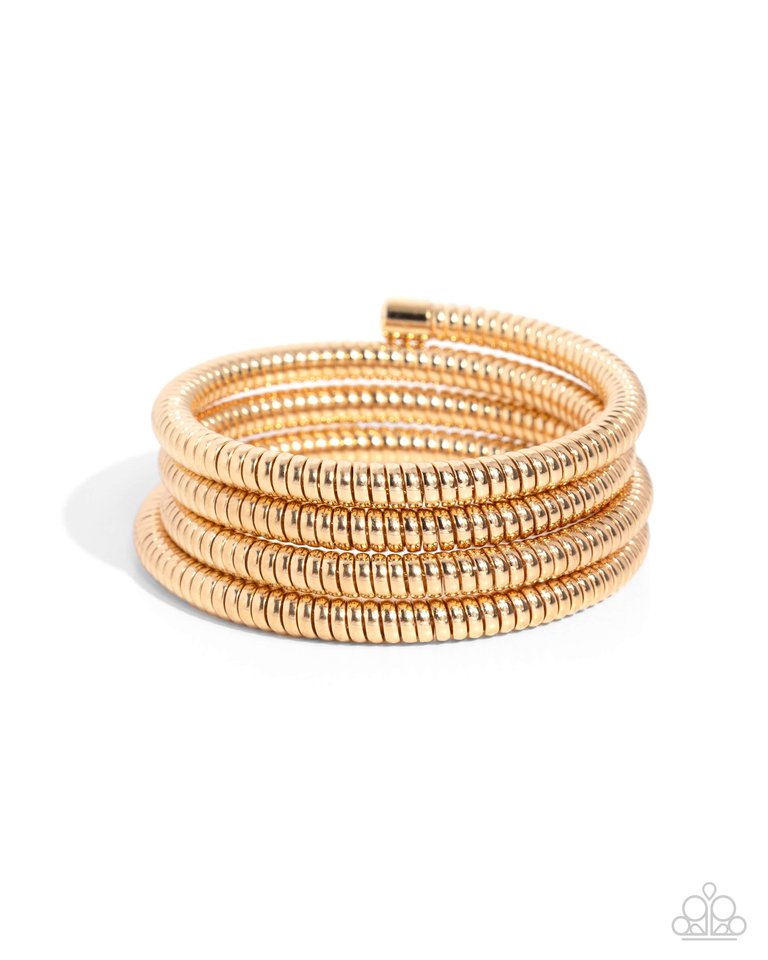 Casual Coils - Gold - Paparazzi Bracelet Image