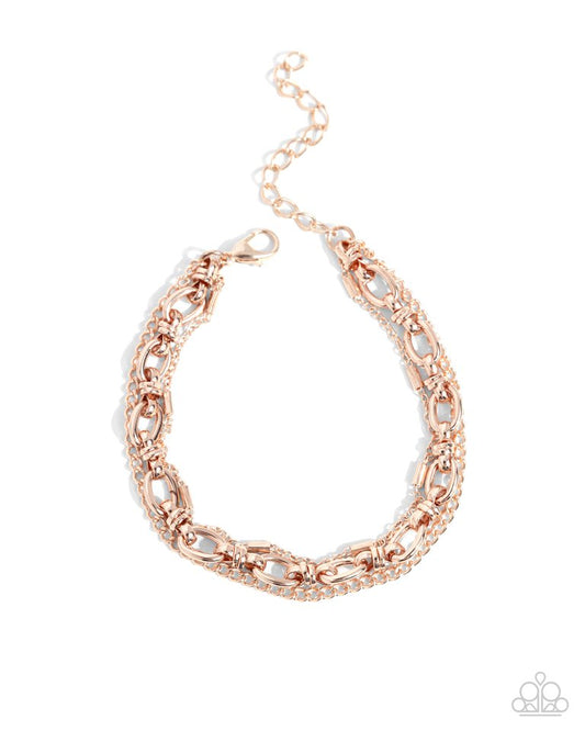 Chained Celebration - Rose Gold - Paparazzi Bracelet Image