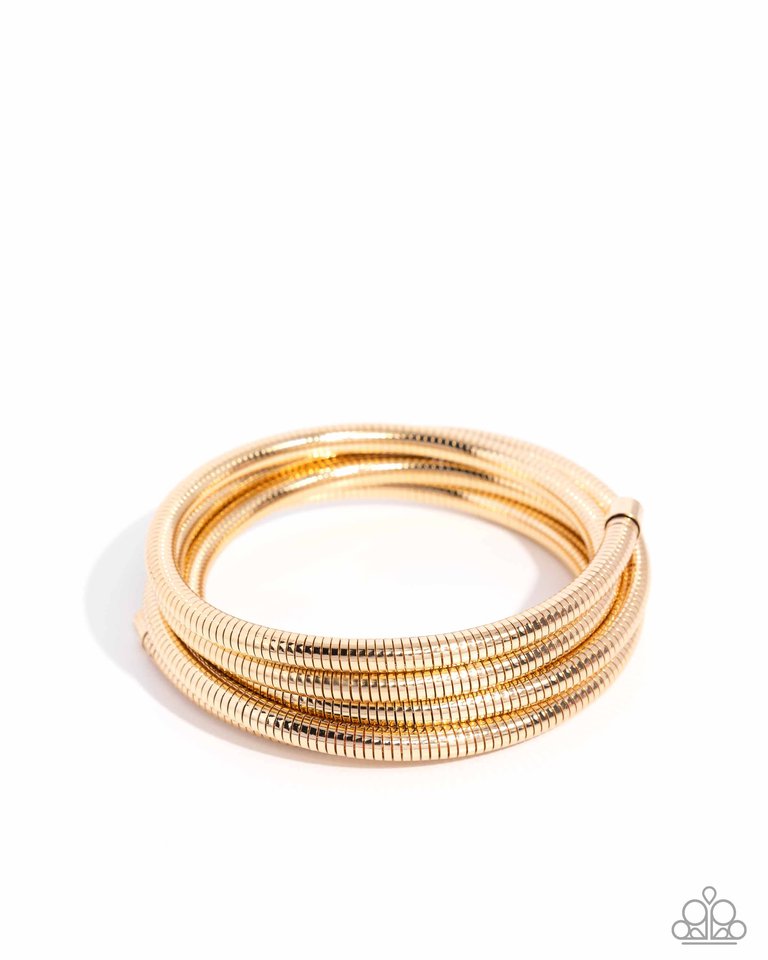 Coiled Command - Gold - Paparazzi Bracelet Image