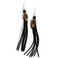 Feathered Festivity - Black - Paparazzi Earring Image