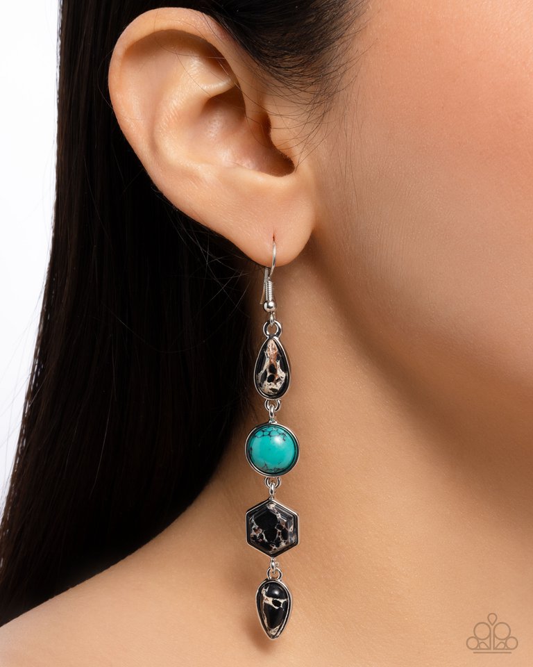 Singular Stones - Black - Paparazzi Earring Image