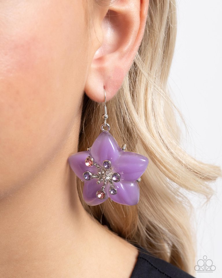 Summer Sprigs - Purple - Paparazzi Earring Image