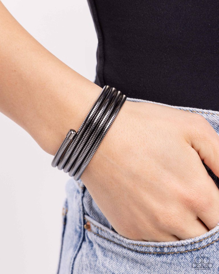 Coiled Command - Black - Paparazzi Bracelet Image