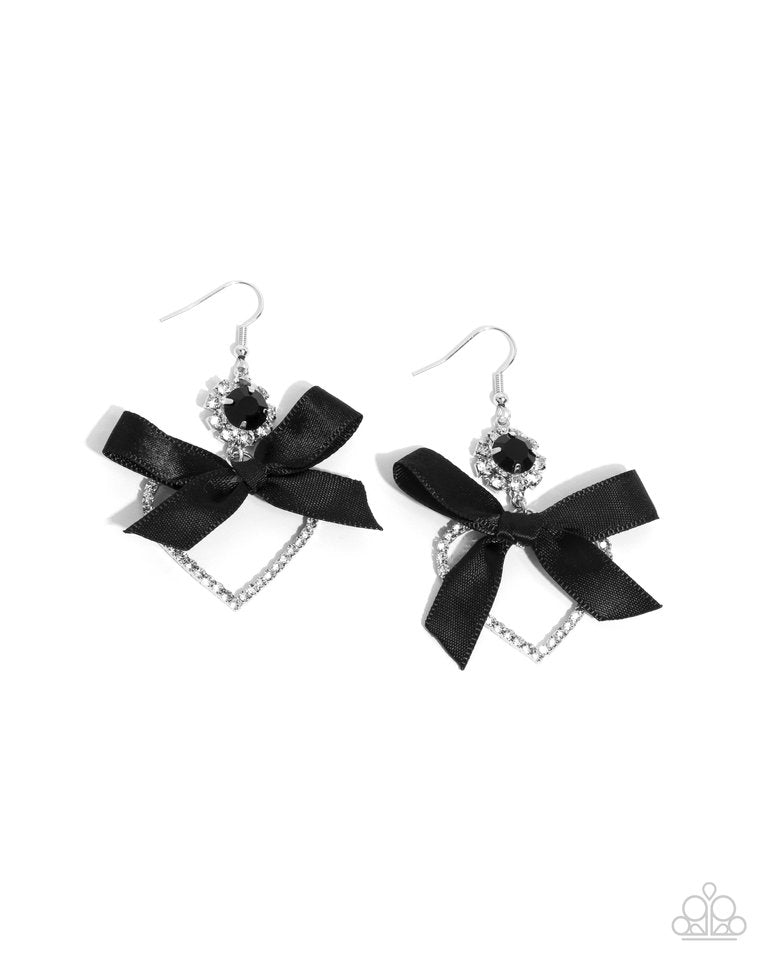 Kawaii Keepsake - Black - Paparazzi Earring Image