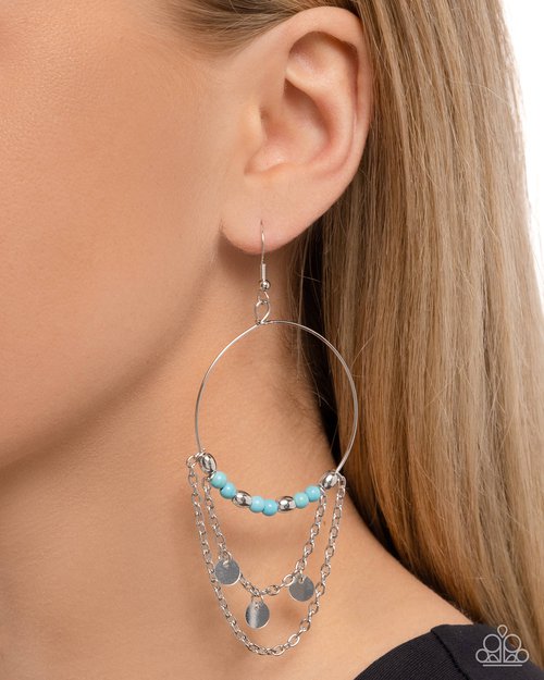 Fearless Fringe - Blue - Paparazzi Earring Image