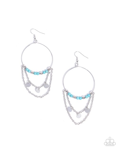 Fearless Fringe - Blue - Paparazzi Earring Image