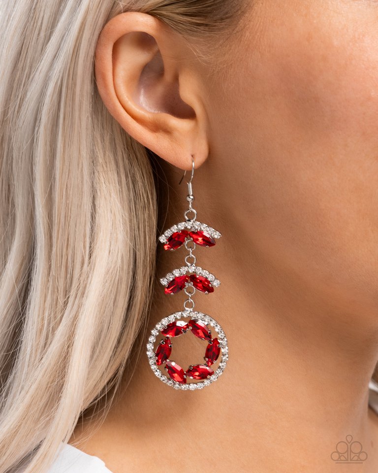 Polished Pattern - Red - Paparazzi Earring Image