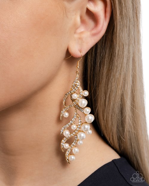 Flourishing Fancy - Gold - Paparazzi Earring Image