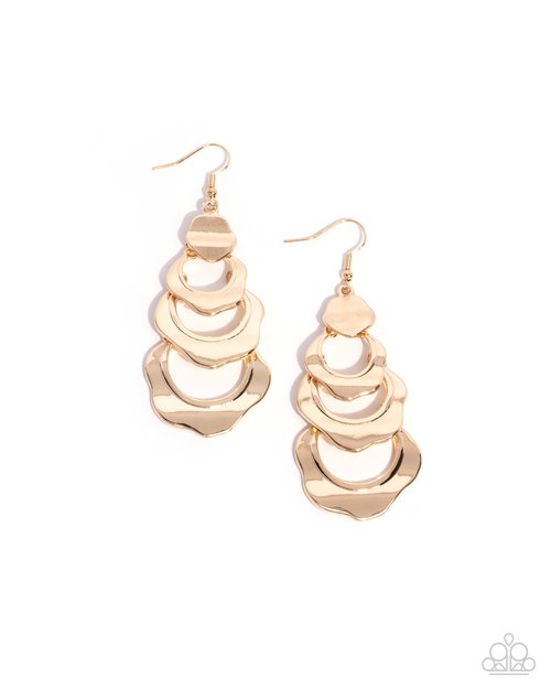 Layered Labor - Gold - Paparazzi Earring Image