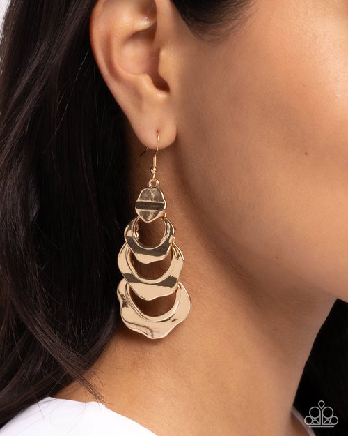 Layered Labor - Gold - Paparazzi Earring Image