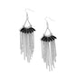 Fringe Feature - Black - Paparazzi Earring Image