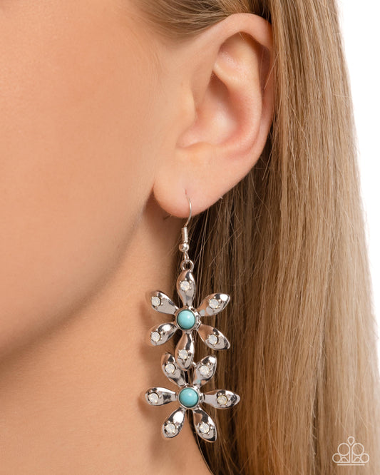 Fabulous Florals - Blue - Paparazzi Earring Image