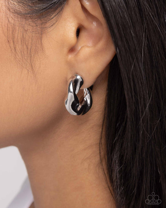 Twisted Talent - Silver - Paparazzi Earring Image