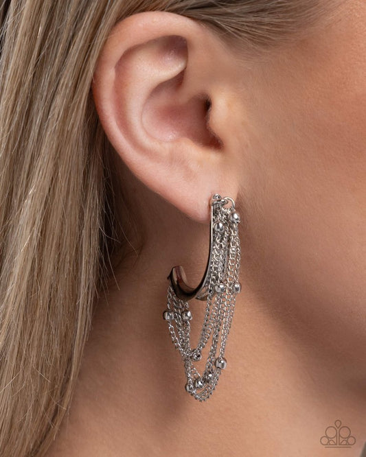 Immaculate Impression - Silver - Paparazzi Earring Image