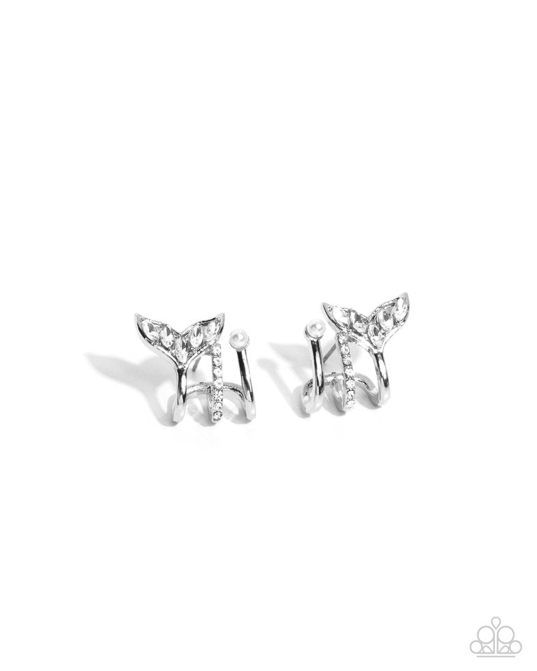 Mythical Marina - White - Paparazzi Earring Image