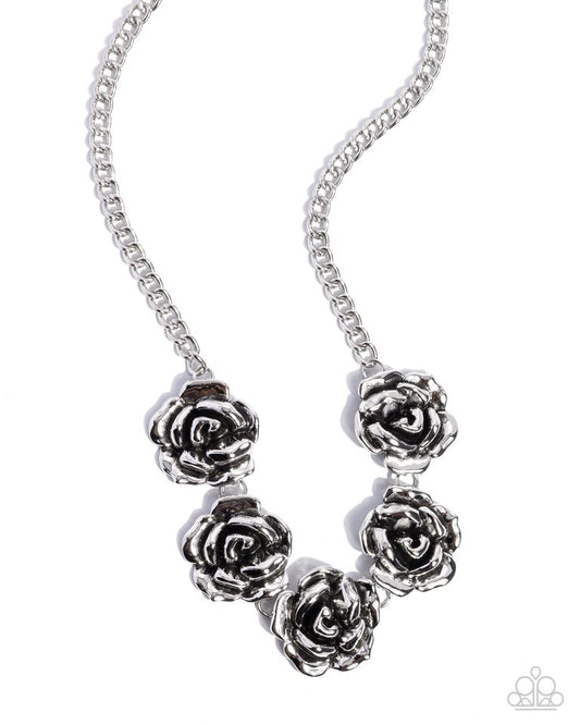 Refreshing Roses - Silver - Paparazzi Necklace Image