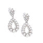 Dapper Debut - White - Paparazzi Earring Image