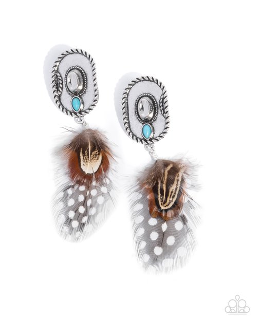 Feathered Fairy Tale - Brown - Paparazzi Earring Image