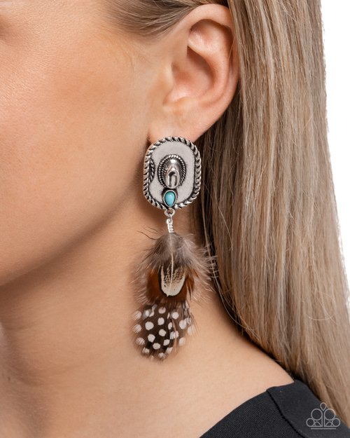 Feathered Fairy Tale - Brown - Paparazzi Earring Image