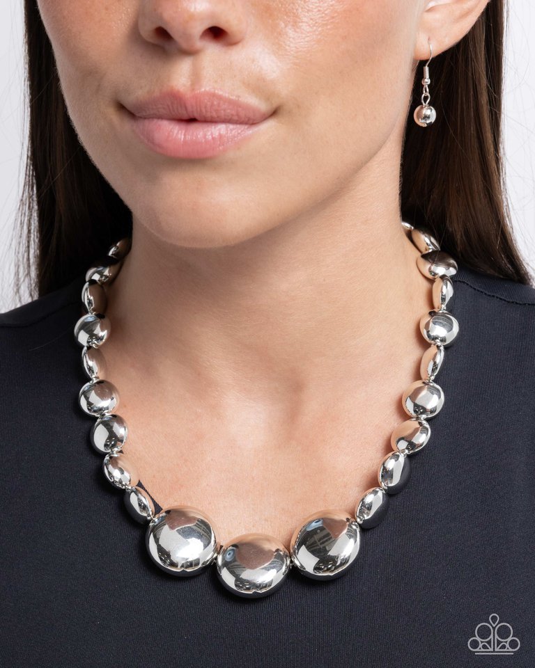 Reflective Roar - Silver - Paparazzi Necklace Image