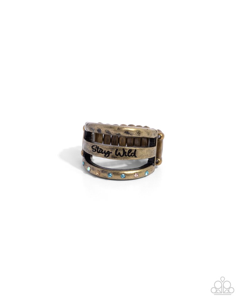 Stay Wild, Flower Child - Brass - Paparazzi Ring Image