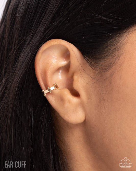 Studded Simplicity - Gold - Paparazzi Earring Image