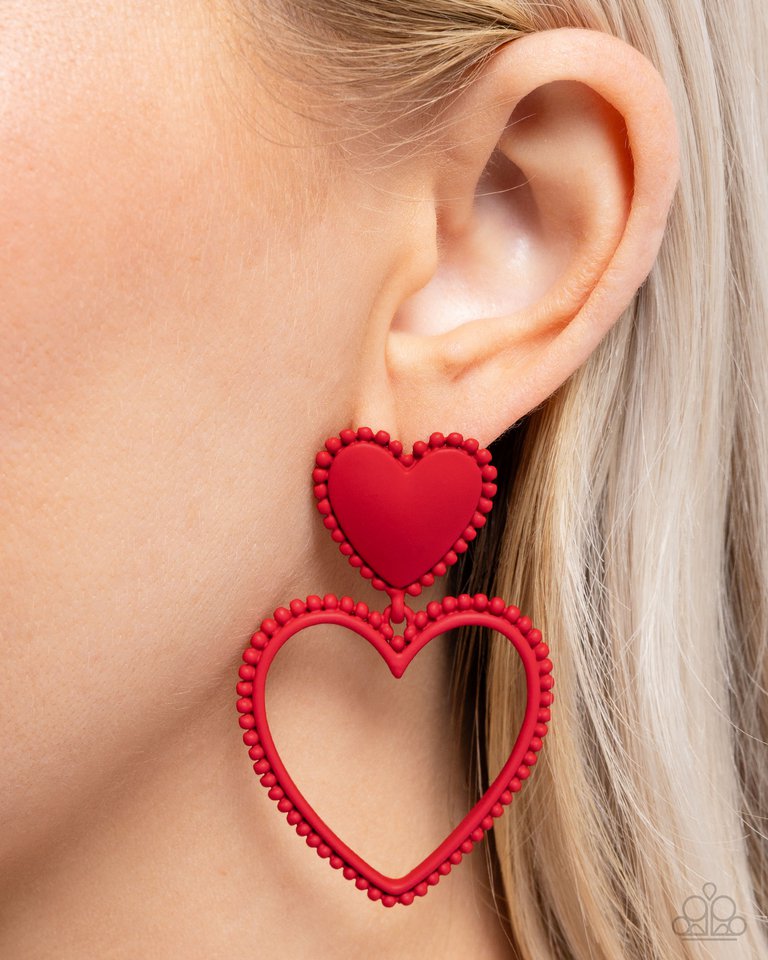 Casual Chemistry - Red - Paparazzi Earring Image